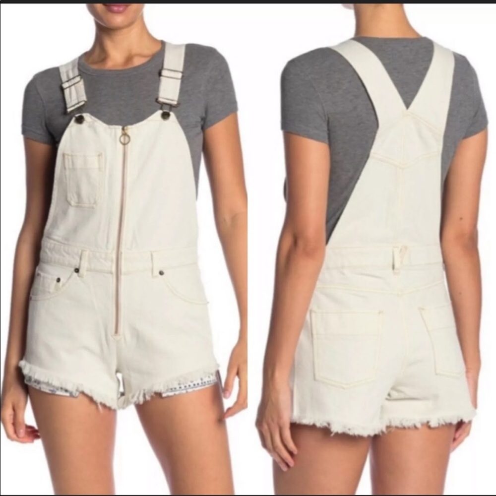 Free People denim short overalls size 10